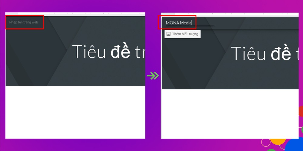 Nhập tên trang khi thiết kế web bằng Google Site Nhập tên trang khi thiết kế web bằng Google Site