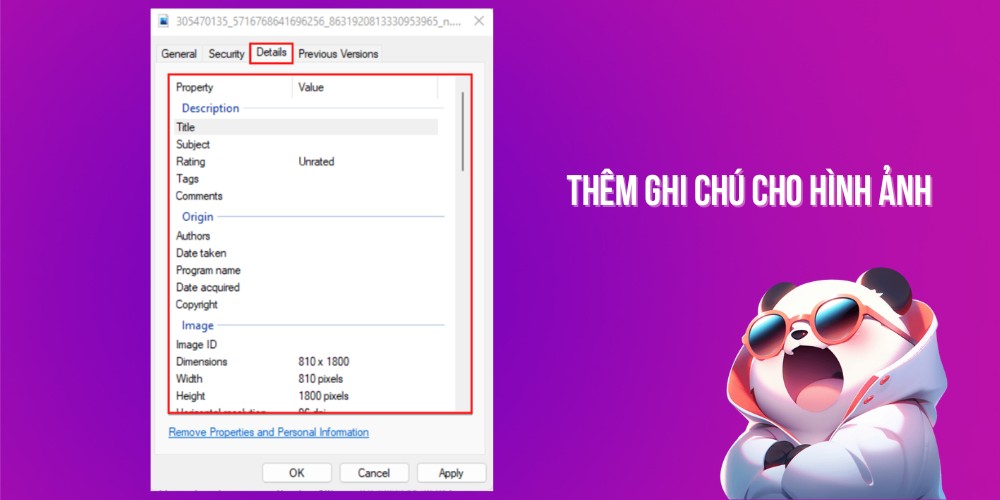 Thêm ghi chú cho hình ảnh khi triển khai SEO Entity