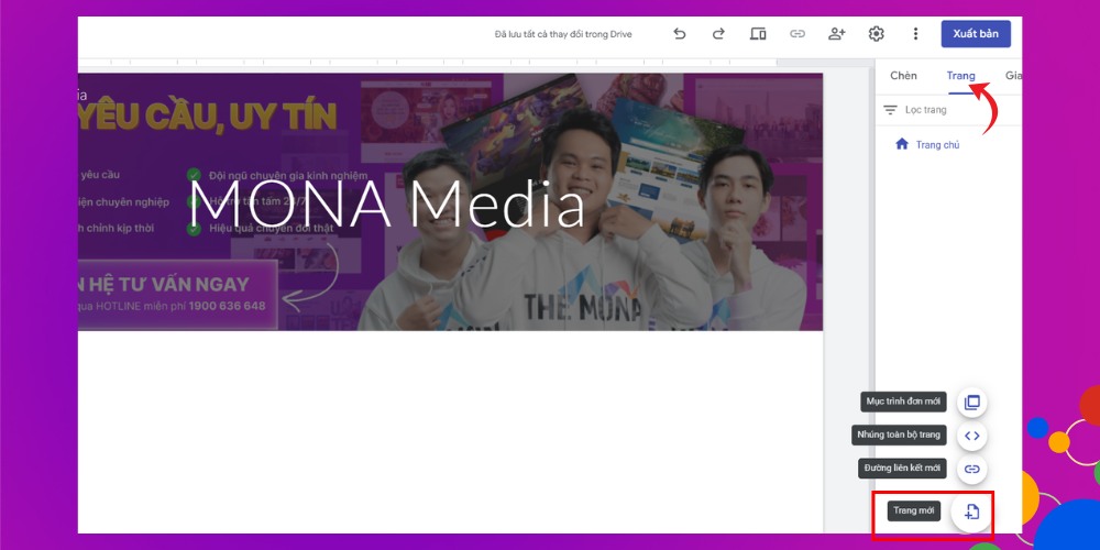 Thêm trang mới khi tạo website bằng google site Thêm trang mới khi tạo website bằng google site
