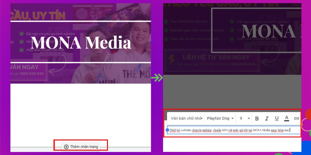 Thêm chân trang cho website thiết kế bằng Google Site Thêm chân trang cho website thiết kế bằng Google Site