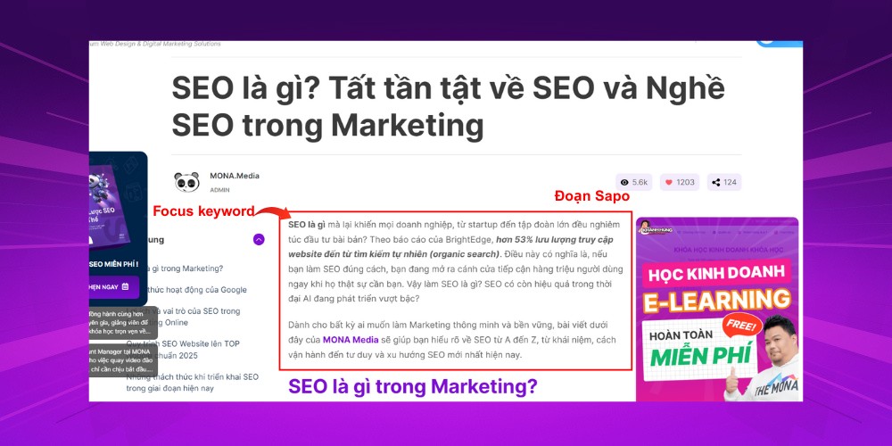 Thêm focus keyword vào đoạn sapo Thêm focus keyword vào đoạn sapo