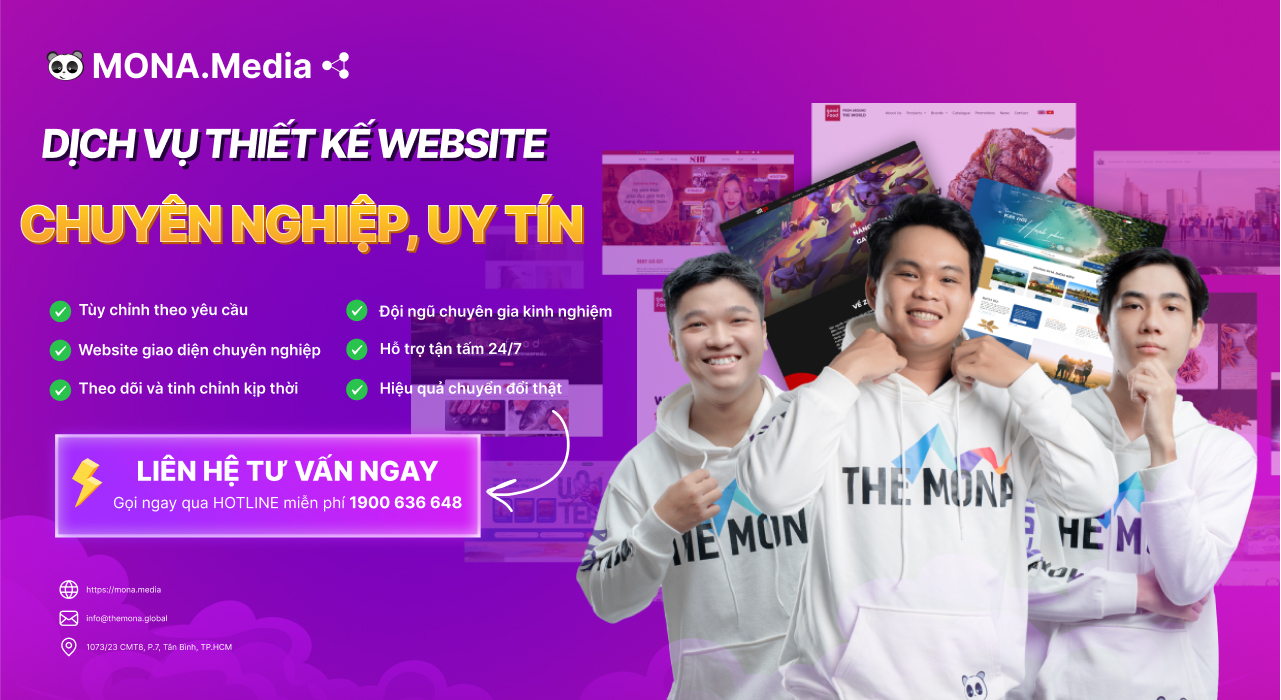 Thiết kế website chuyên nghiệp, uy tín tại MONA ngay