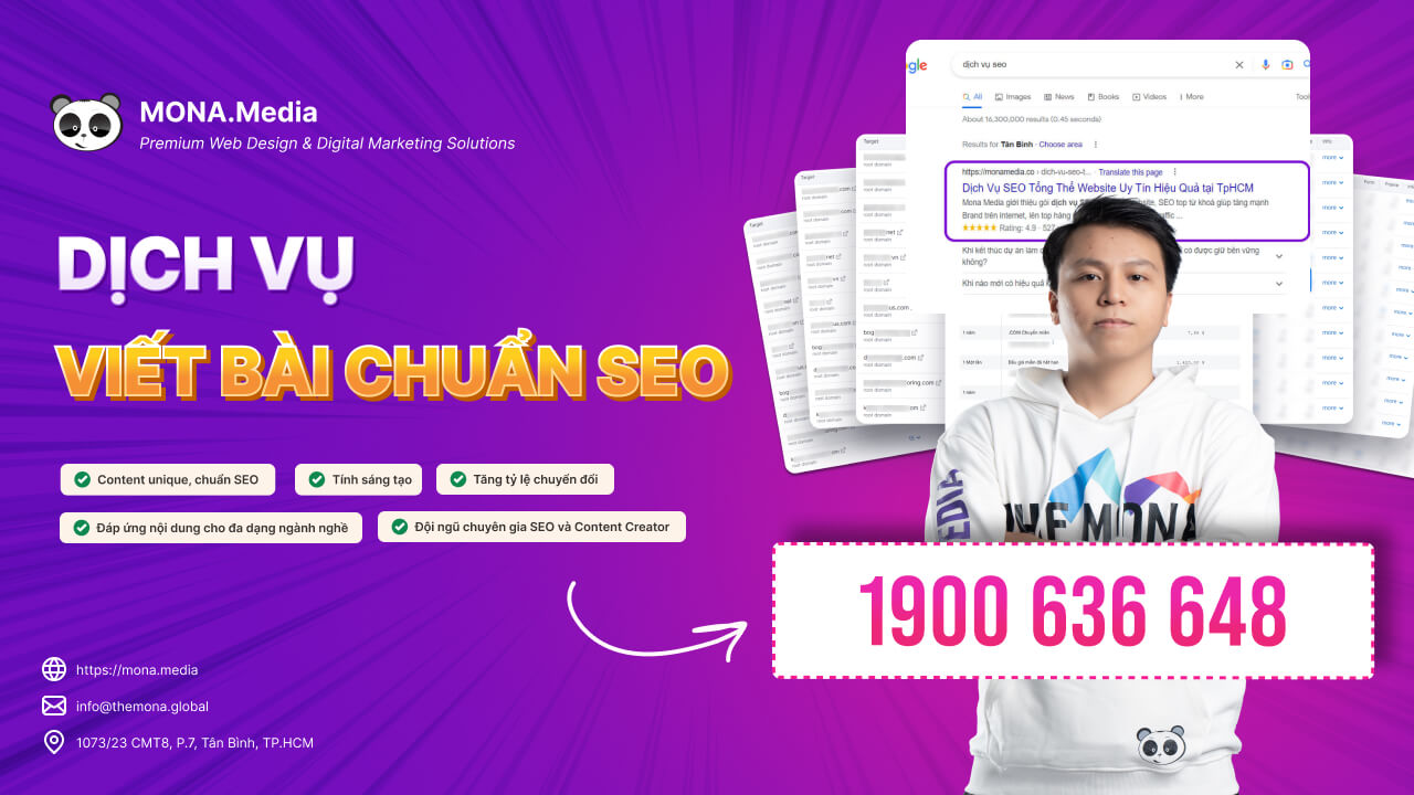 Dịch vụ viết bài chuẩn SEO, tối ưu thứ hạng cho website tại MONA