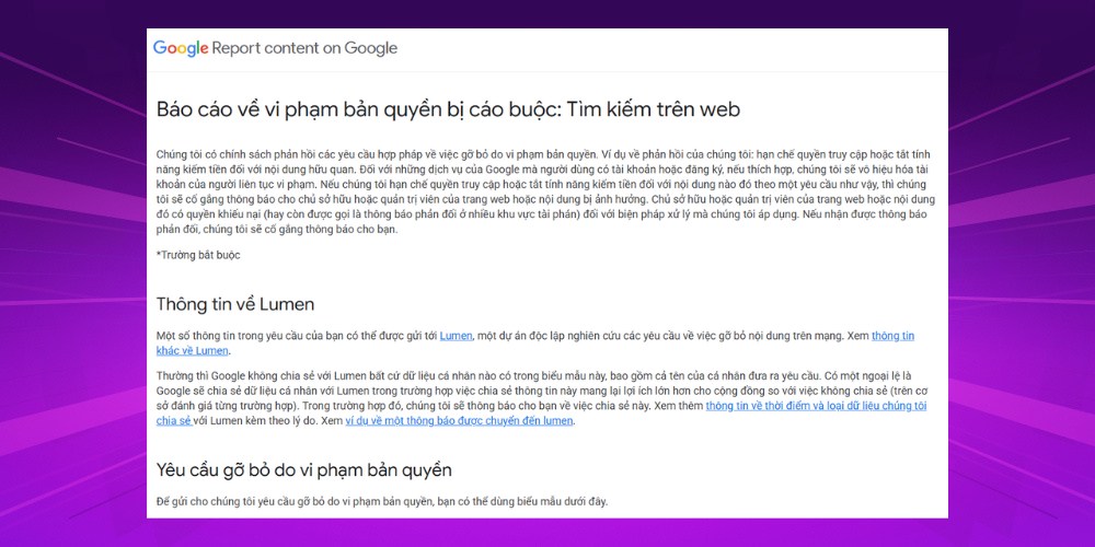Gửi thông báo cho Google Pirate Gửi thông báo cho Google Pirate