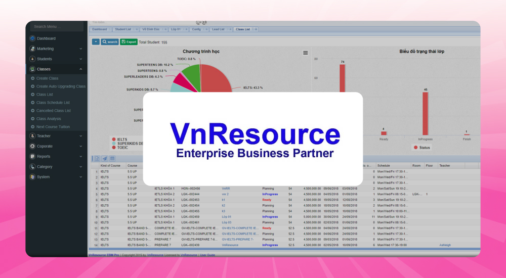 Phần mềm quản lý trung tâm gia sư VnResource