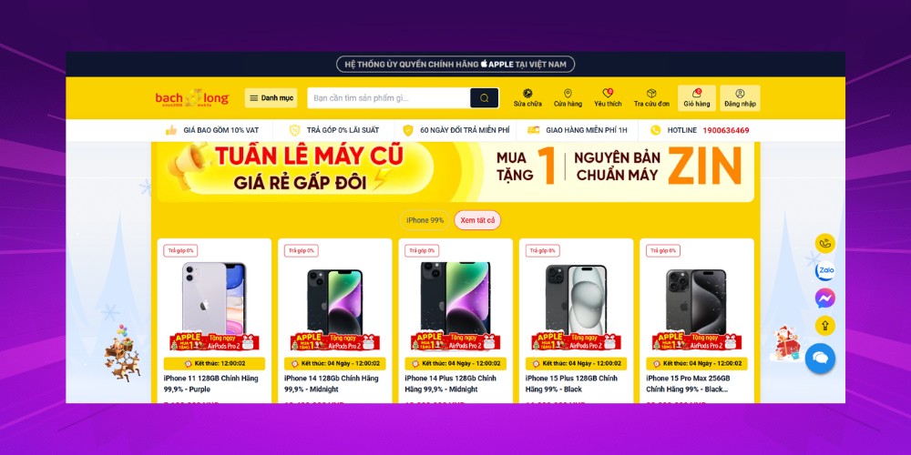 Sử dụng gam màu đặc trưng khi thiết kế website bán điện thoại