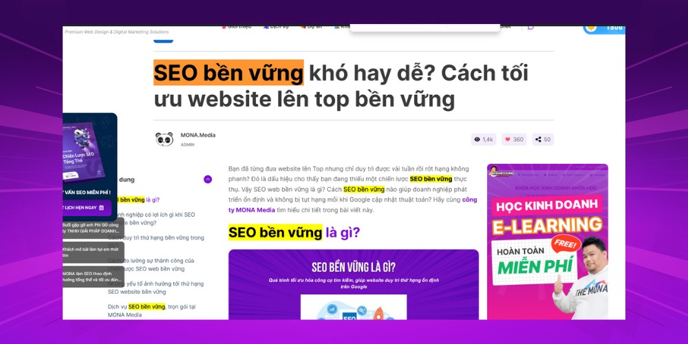 Tối ưu nội dung và chèn từ khóa hợp lý để cải thiện điểm SEO Tối ưu nội dung và chèn từ khóa hợp lý để cải thiện điểm SEO