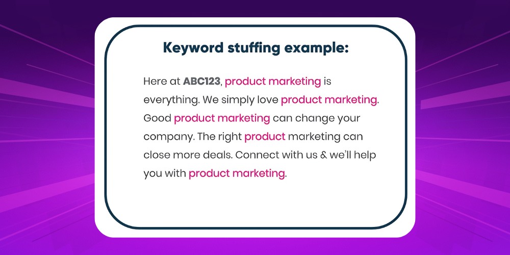 Ví dụ về keyword stuffing hữu hình Ví dụ về keyword stuffing hữu hình