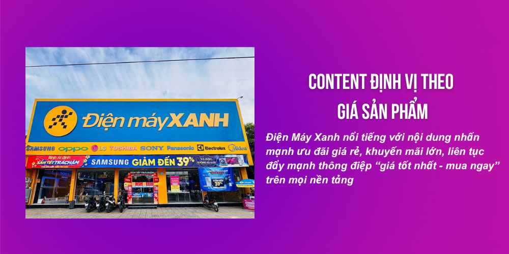 Tạo content thương hiệu bằng giá sản phẩm