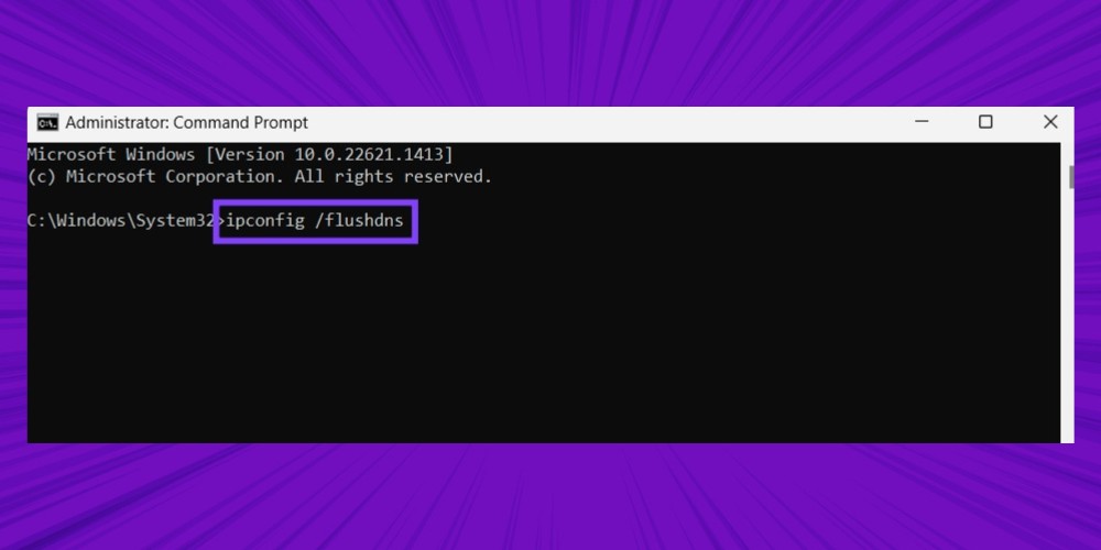 Nhập câu lệnh và nhấn ednter để xóa DNS cache bằng command prompt Nhập câu lệnh và nhấn ednter để xóa DNS cache bằng command prompt