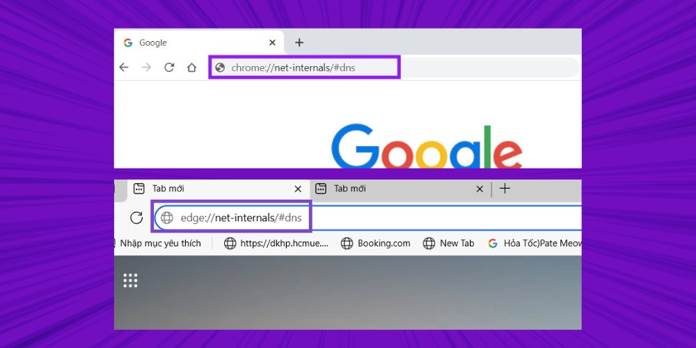 Nhập câu lệnh tương ứng vào trình duyệt Chrome hoặc Edge Nhập câu lệnh tương ứng vào trình duyệt Chrome hoặc Edge