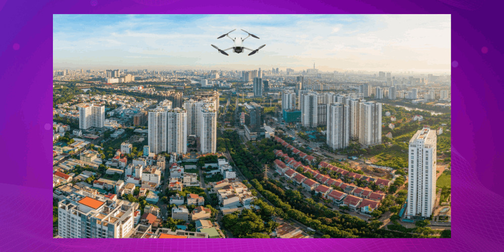 Quay Flycam bất động sản hướng từ trên cao xuống