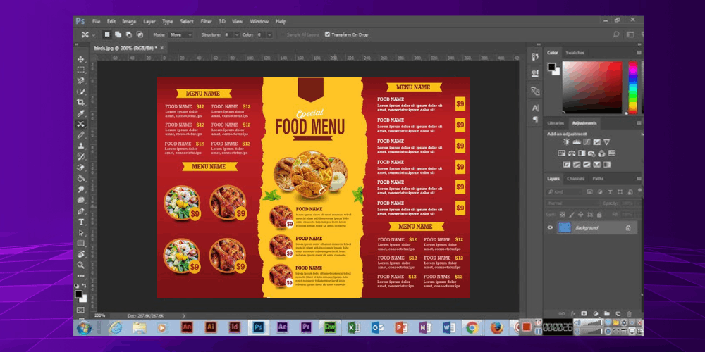 Thiết kế menu và gửi bản xem trước cho khách hàng