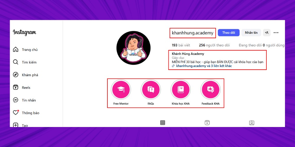 Tối ưu phần Bio khi SEO trên Instagram