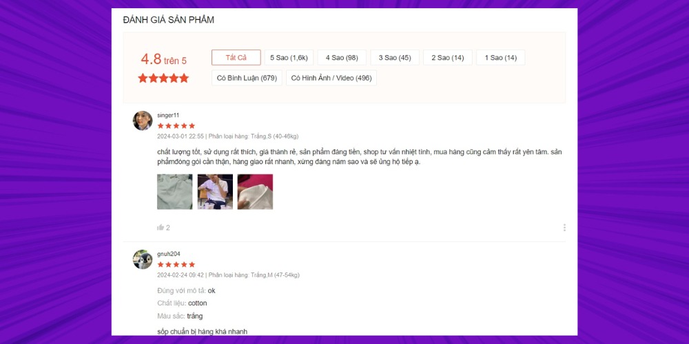 Cách SEO Shopee hiệu quả là khuyến khích khách hàng đánh giá tích cực