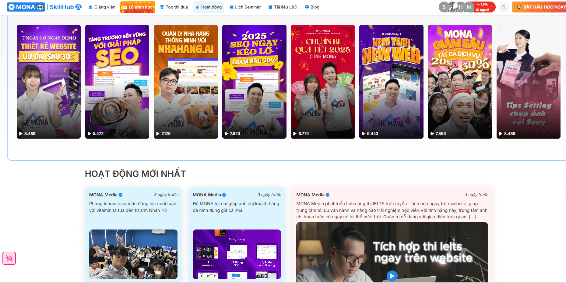 MONA SkillHub giúp xây dựng mạng xã hội nội bộ doanh nghiệp chuyên nghiệp