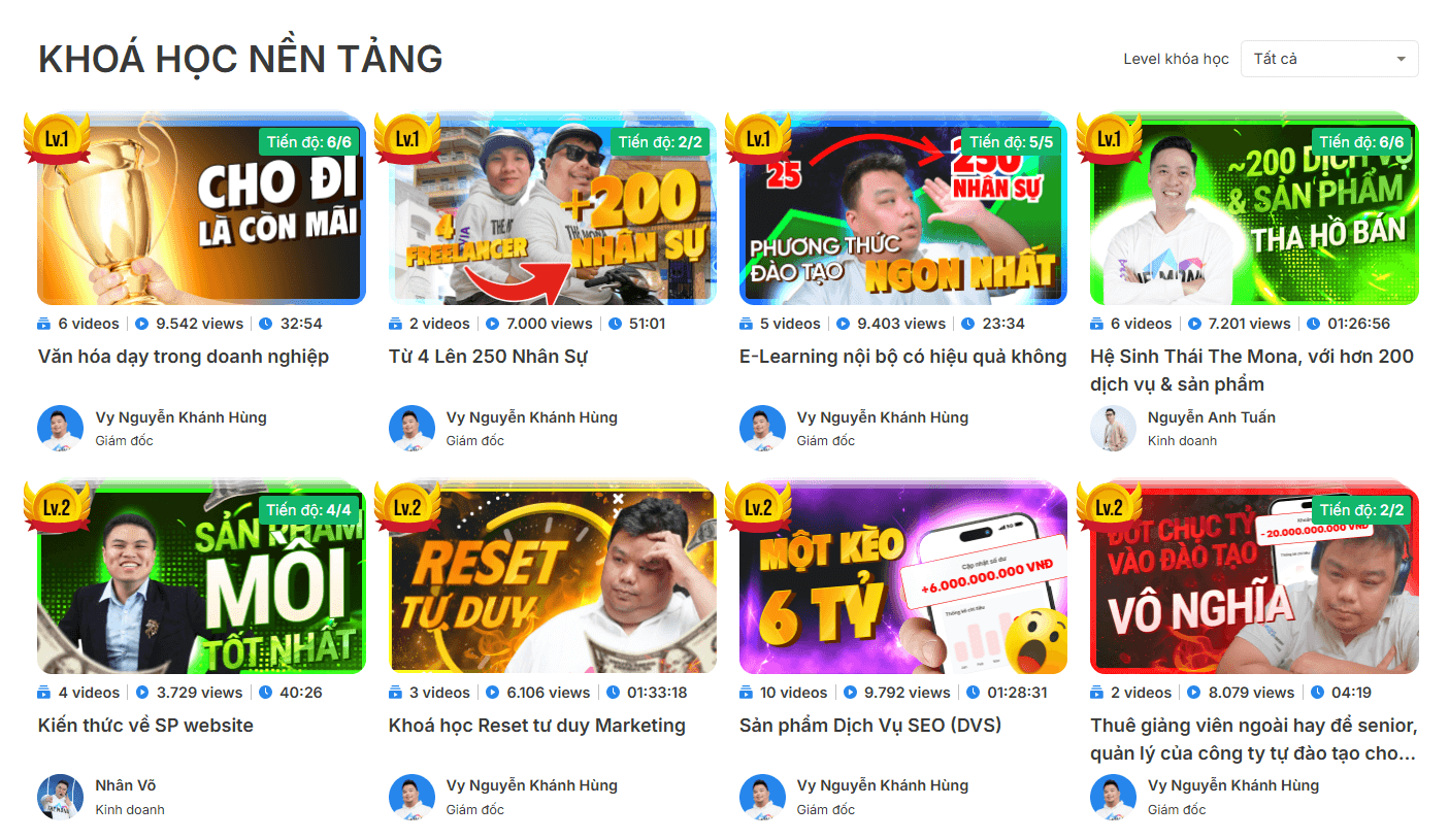 Đồng bộ nội dung học tập trên MONA SkillHub