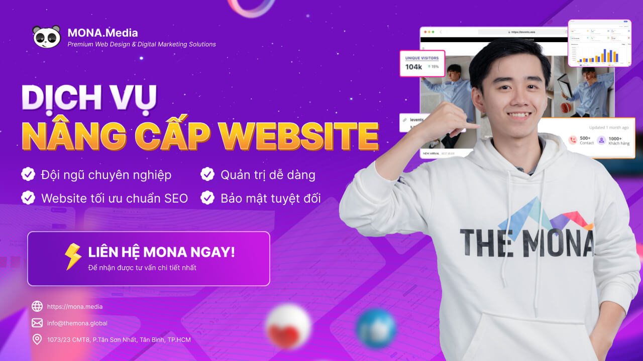 nâng cấp website tại MONA