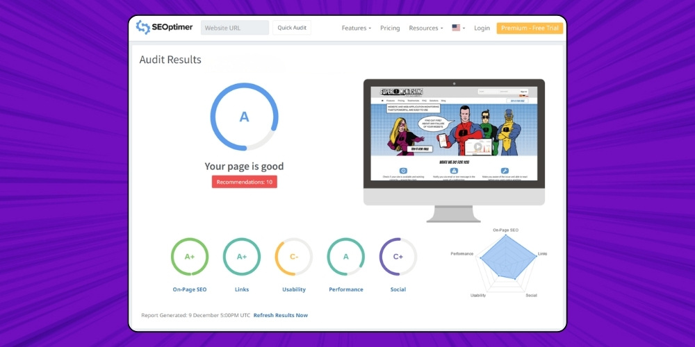 Chấm điểm web miễn phí với seoptimer Chấm điểm web miễn phí với seoptimer