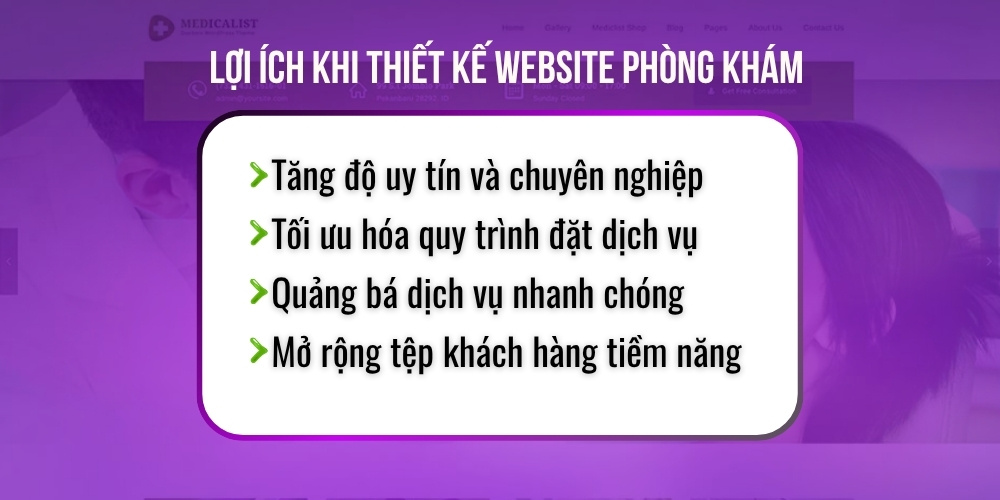 Lợi ích khi thiết kế website phòng khám