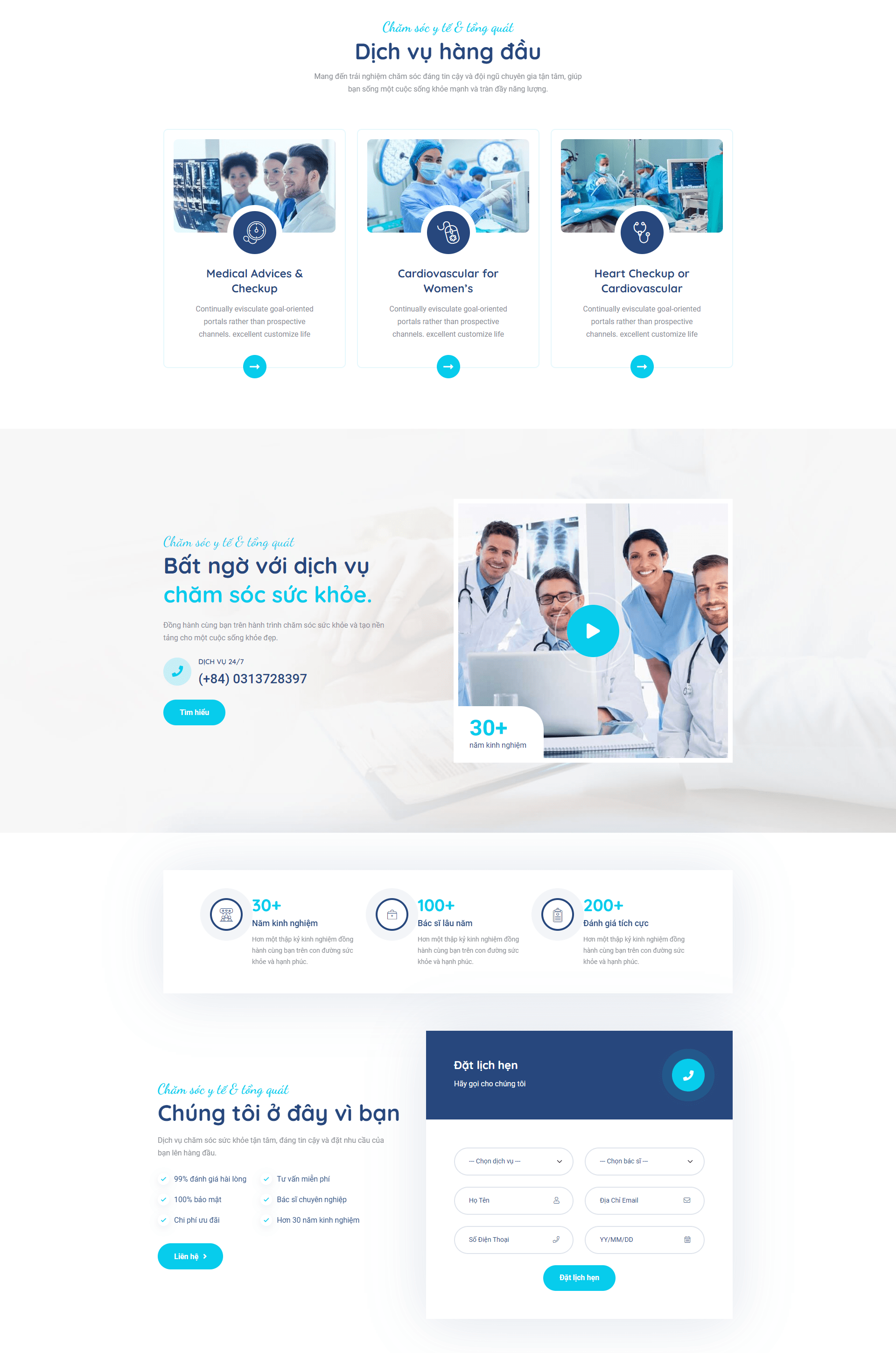 Mẫu website bênh viện do MONA thiết kế