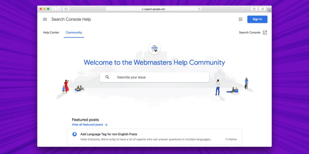 Trung tâm trợ giúp Google Webmaster