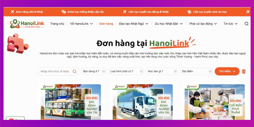 Thiết kế website xuất khẩu lao động với giao diện thu hút