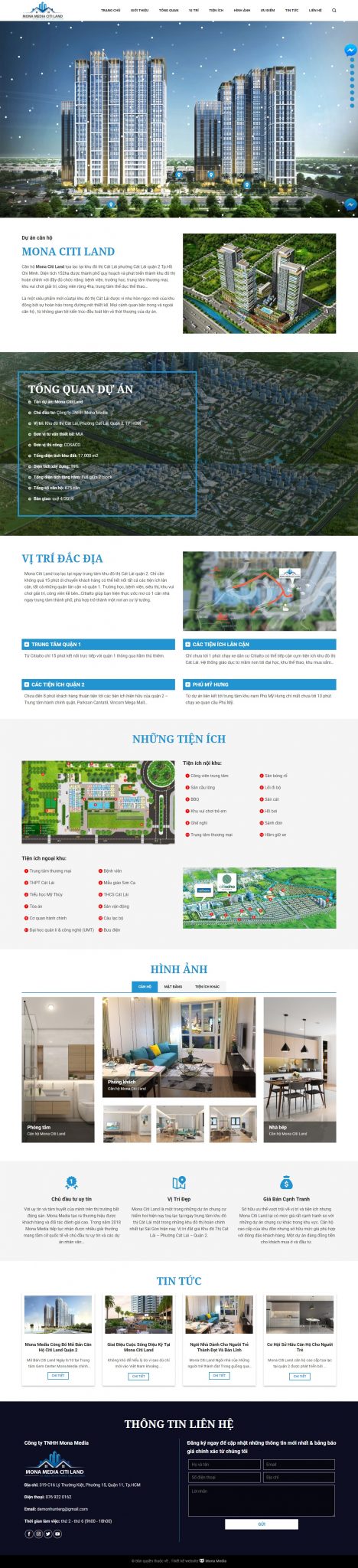 Mẫu landing căn hộ, chung cư trẻ trung, năng động