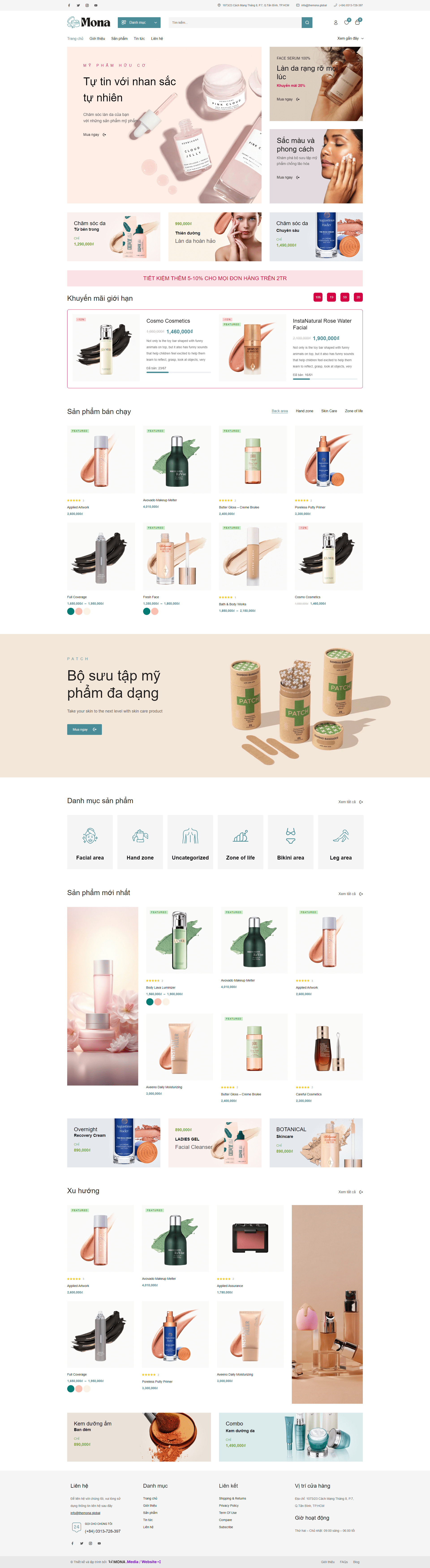 Mẫu landing page serum dưỡng da