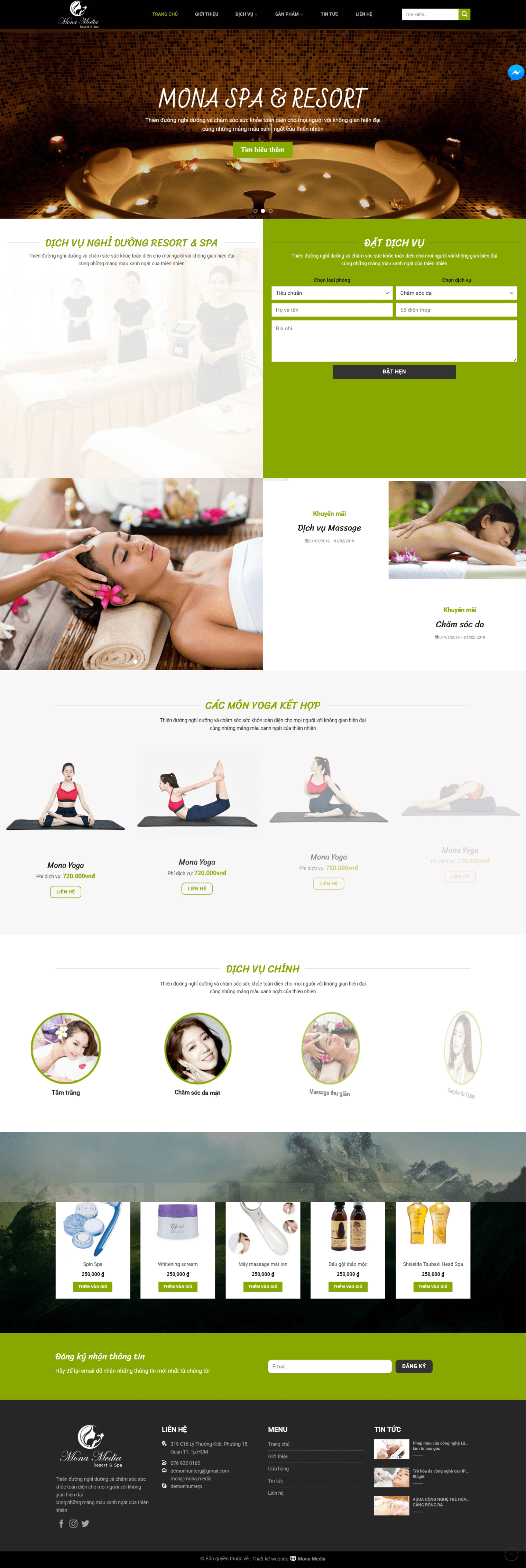 Mẫu landing page spa, thẩm mỹ viện