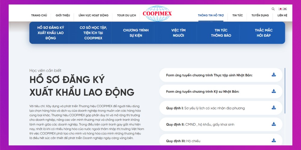 Website xuất khẩu lao động cần có quy trình và chính sách hỗ trợ