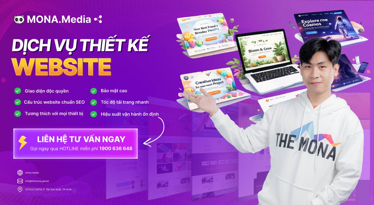 Thiết kế website chuyên nghiệp, uy tín tại MONA