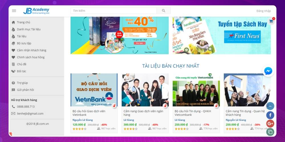 Tính năng upload và quản lý tài liệu trên website bán tài liệu
