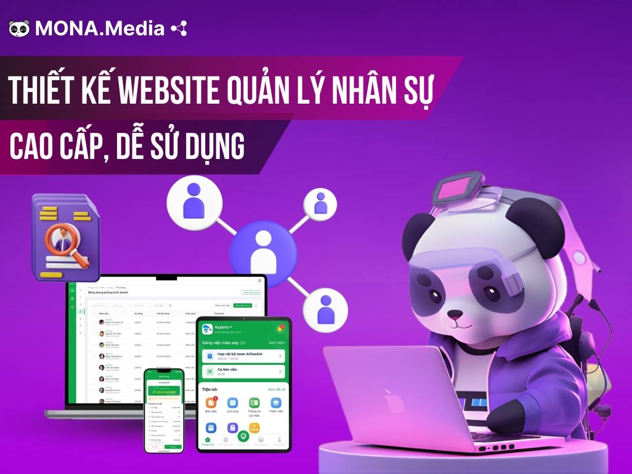 Thiết kế website quản lý nhân sự cao cấp, dễ sử dụng