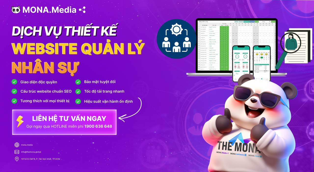 Dịch vụ thiết kế website quản lý nhân sự chuyên nghiệp tại MONA