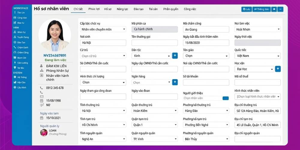 Website quản lý nhân sự là nền tảng trực tuyến quản lý nhân sự từ xa