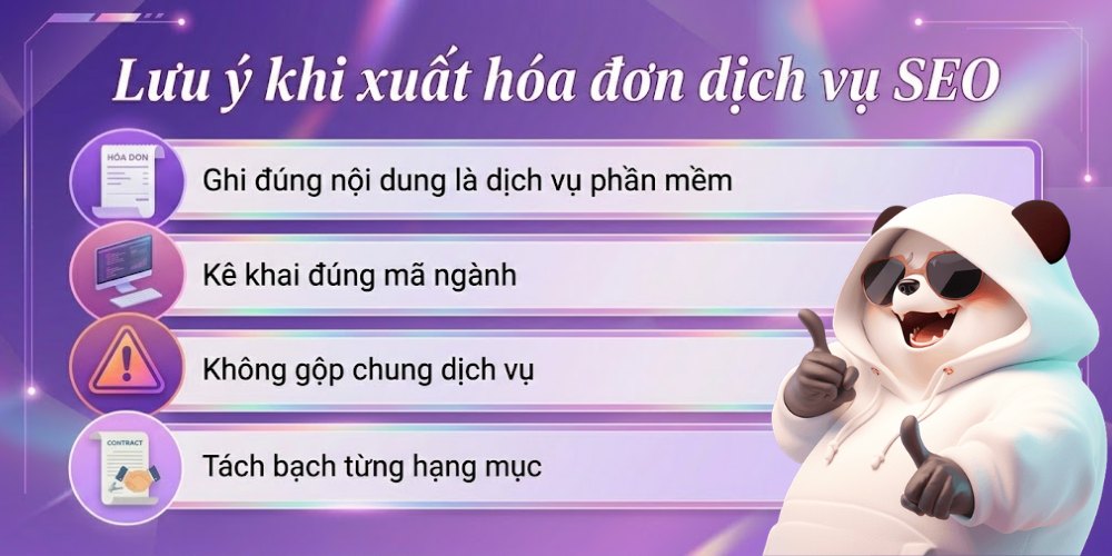 Lưu ý khi suất hóa đơn Dịch vụ SEO