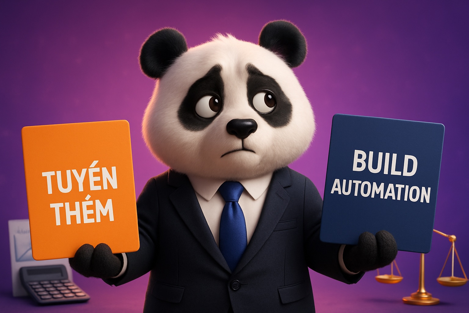 Panda CEO cầm 2 tờ tuyển thêm vs build automation khi nào doanh nghiệp nên dừng tuyển và tự động hoá