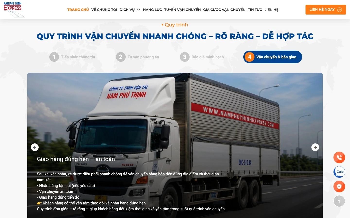 Quy trình vận chuyển bốn bước từ tiếp nhận thông tin tới bàn giao hàng