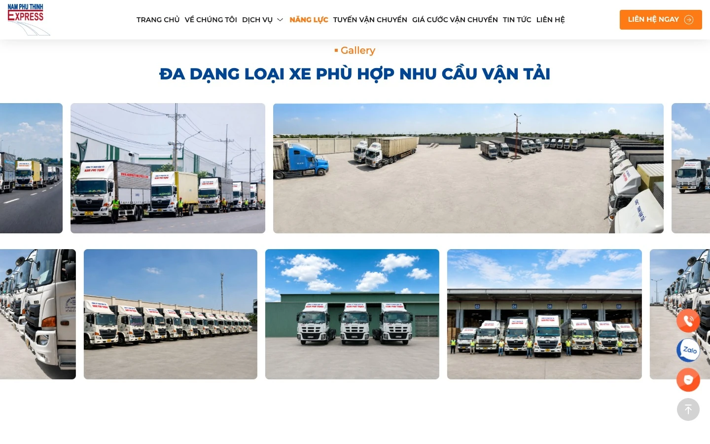 Thư viện ảnh đa dạng loại xe tải và container của Nam Phú Thịnh