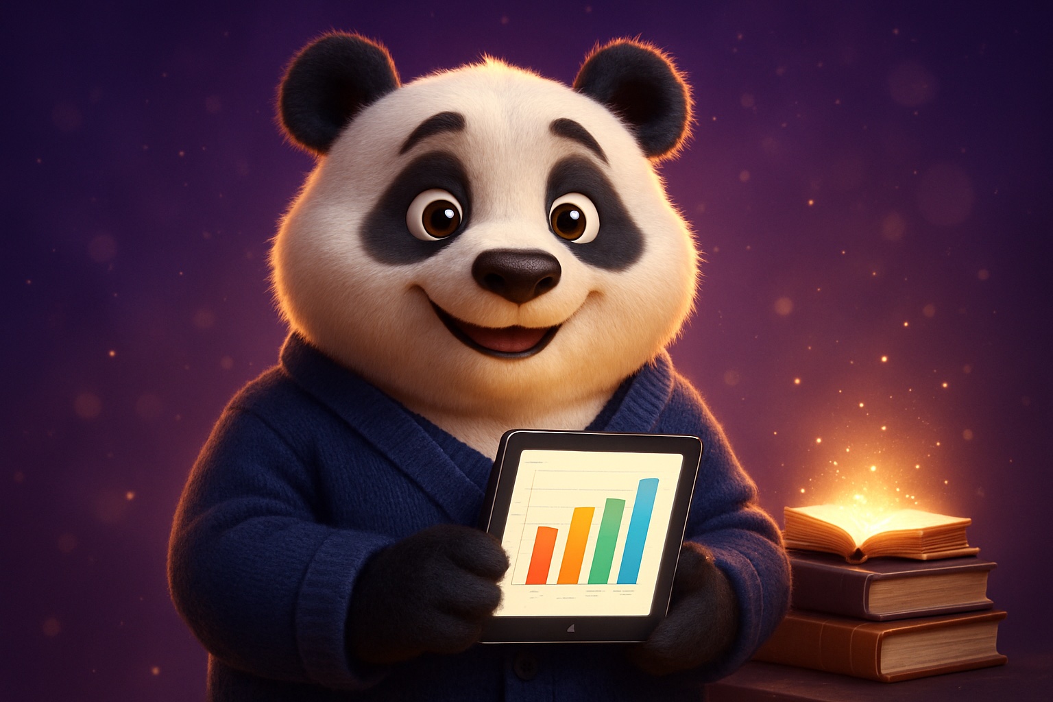 Panda giáo viên đứng cạnh bot chấm IELTS writing tự động hoá trung tâm tiếng Anh