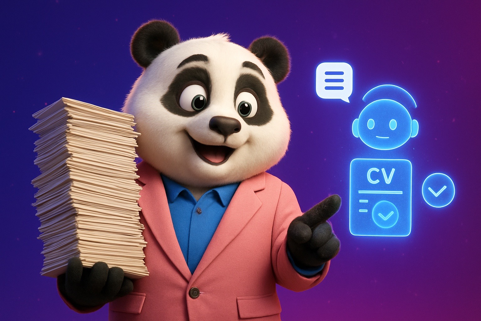 Panda HR ôm stack 800 CV, bot AI scan từng CV bên cạnh, ứng dụng AI cho phòng nhân sự