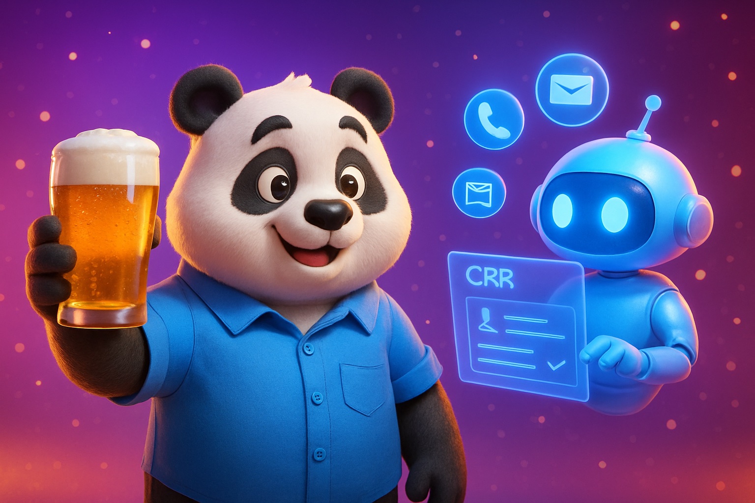 Panda sale ngồi nhậu khách cười tươi, bot phía sau gõ CRM thay, ứng dụng AI cho phòng sale