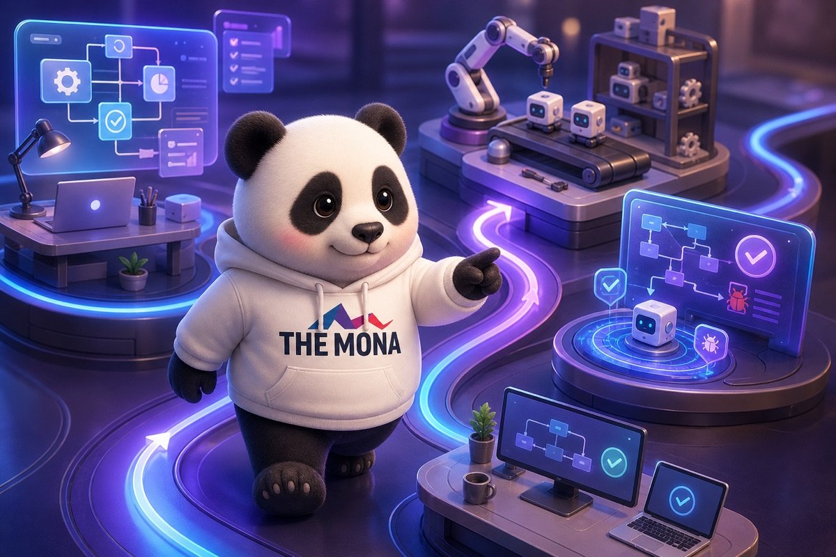 Chú gấu CEO quyết tâm từng bước triển khai phần mềm tự động hóa trong các quy trình làm việc, thể hiện sự thích nghi và mở rộng công suất thông tin.