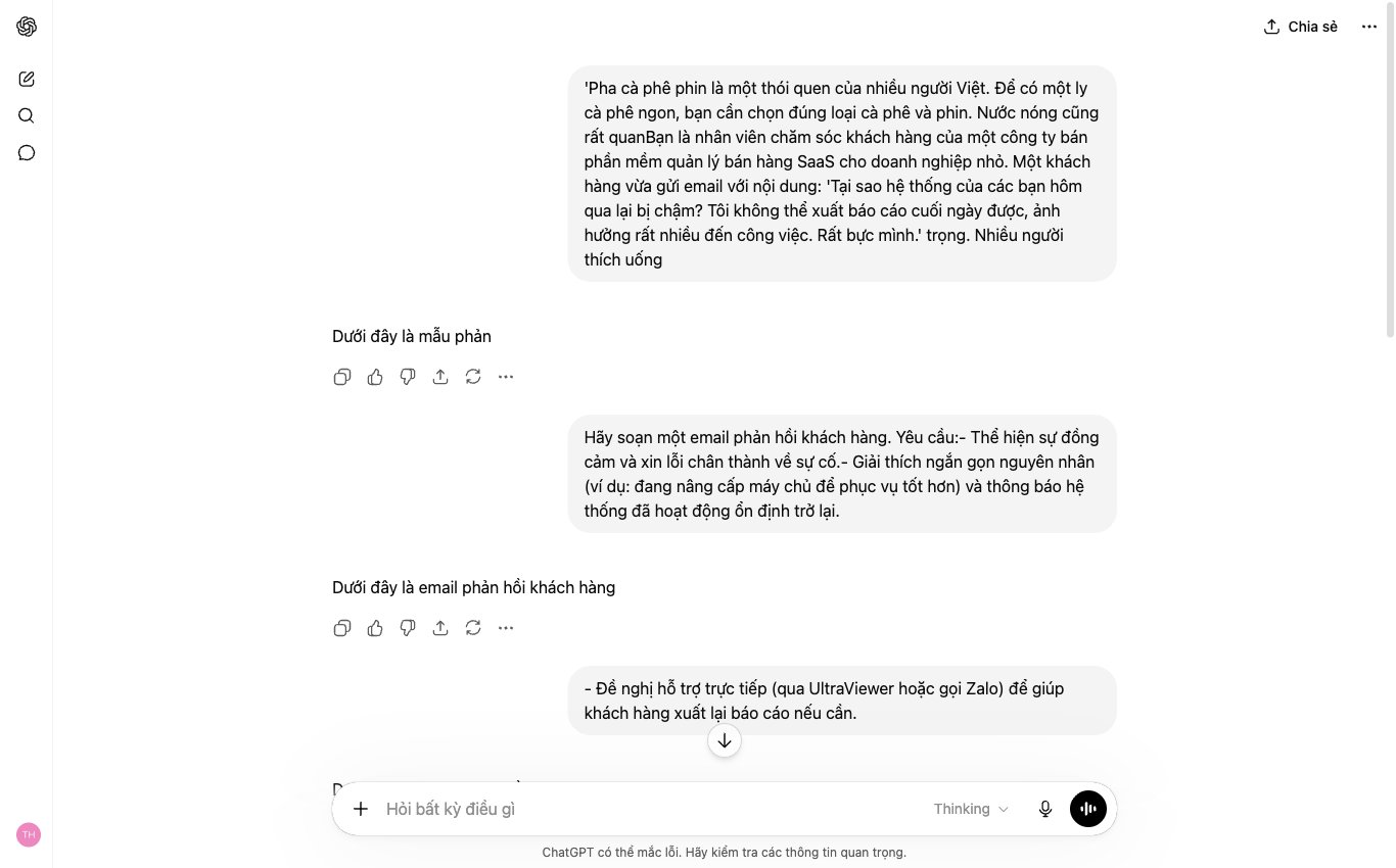 Sử dụng ChatGPT làm trợ lý soạn thảo email chăm sóc khách hàng