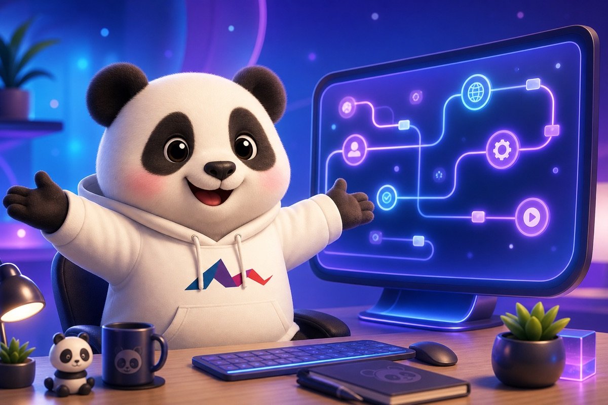 Gấu MONA cười tươi rực rỡ, mời gọi anh chị bắt đầu hành trình tự động hóa thay vì phụ thuộc đơn vị chạy quảng cáo Google Ads và Facebook Ads.