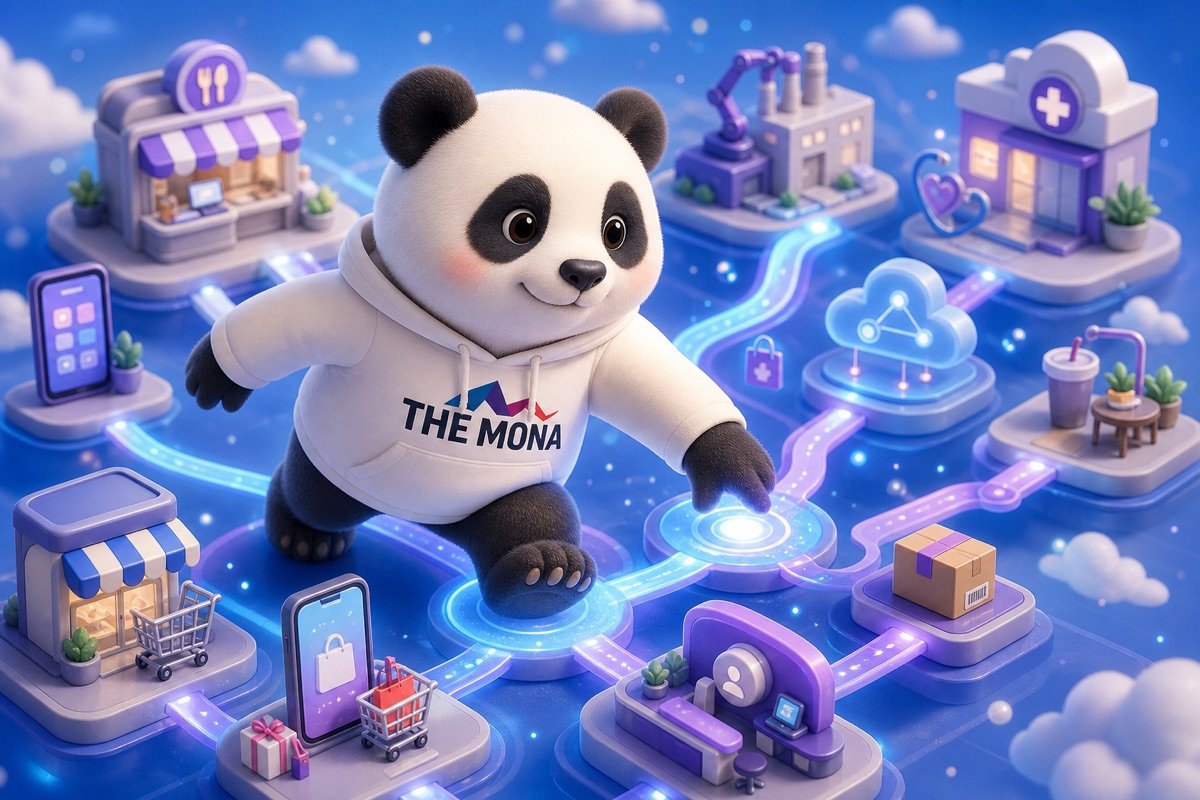 Gấu trúc quyết tâm thực hiện từng bước trong quy trình triển khai phần mềm AI cho doanh nghiệp, kết nối các mô-đun chuyên biệt cho nhiều ngành.