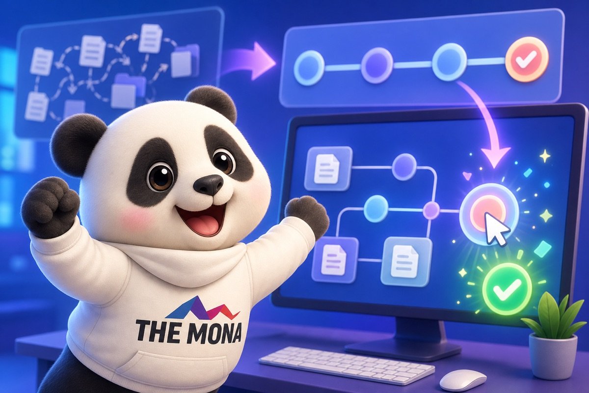 Gấu trúc nhìn màn hình phần mềm quản lý đội xe giao hàng, giải quyết nỗi đau nhân sự cồng kềnh.