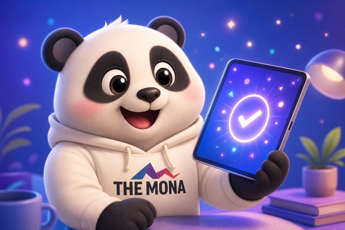 Gấu trúc vui mừng khi thấy phần mềm tự động hóa thu mua tùy chỉnh đã sẵn sàng, xóa tan nghi ngờ.