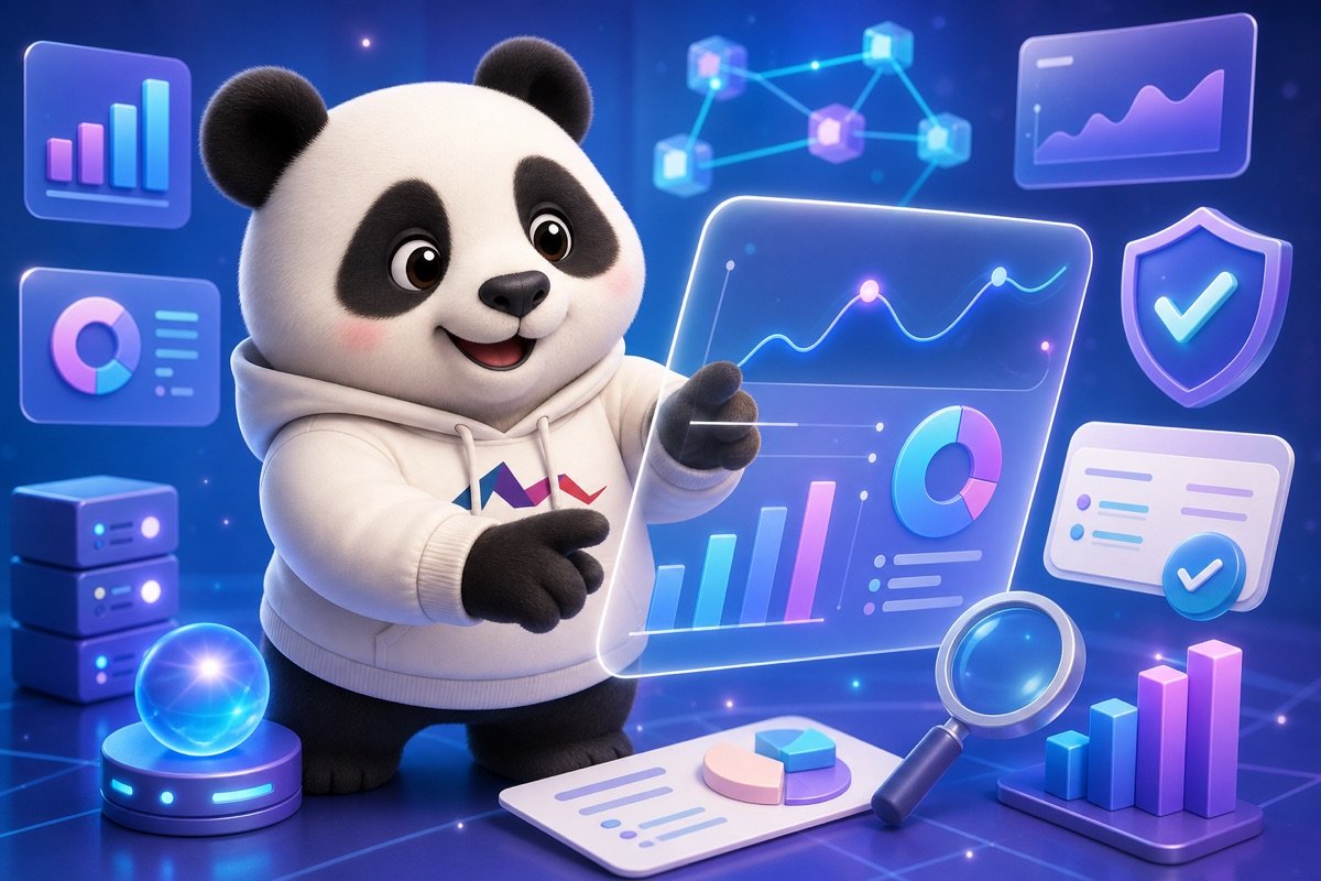 Infographic minh họa khả năng dự đoán và nhận diện vấn đề của công cụ AI quản trị website Google Analytics 4.
